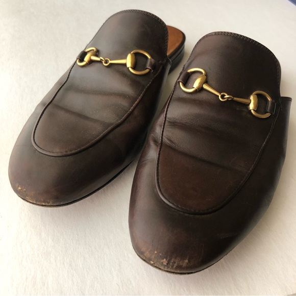 Dark Brown Gucci Princetown Mules - Picture 5 of 5